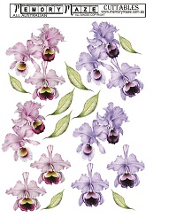 Orchid flowers, easy to 3d for your card journal or scrapbook,mi